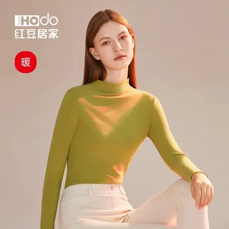 红豆绒女士保暖内衣德绒发热打底衫秋衣棉毛衫抗静电上衣女秋冬季商品大图