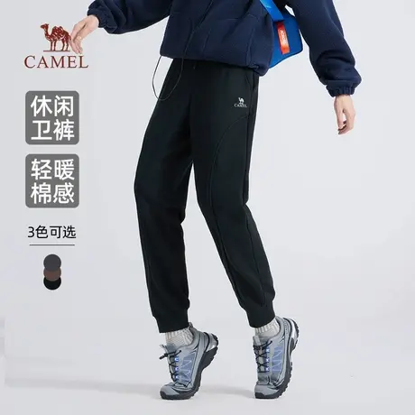 骆驼男装运动针织卫裤男士2025新款春秋宽松舒适休闲束脚棉感裤子商品大图