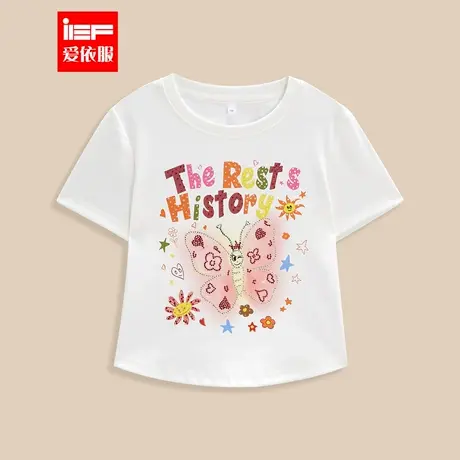 MINIIEF【爱依服童装】2025夏季新款韩版时尚印花洋气女童T恤上衣图片