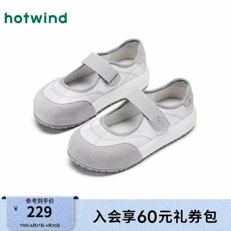 热风平底·凉拖女款2025年秋季新款舒适魔术贴乐福鞋百搭时尚凉鞋商品大图