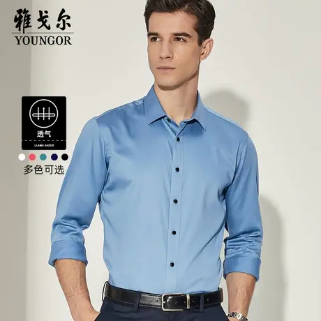 雅戈尔奥莱 男装秋季商务休闲免烫衬衣长袖衬衫男多少绅士衬衣男商品大图