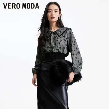 Vero Moda奥莱上衣女早秋优雅甜美千鸟格印花大翻领收腰百搭流行商品大图