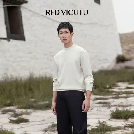 VICUTU/威可多长袖针织衫男舒暖亲肤商务通勤休闲百搭毛衣商品大图