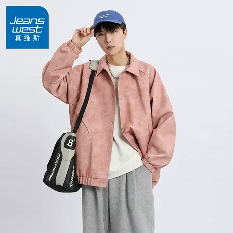 N5真维斯外套男2025秋季新款美式潮牌翻领时尚休闲男士春秋装夹克商品大图