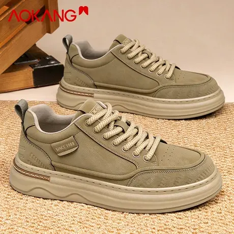 奥康男鞋2026新款春季休闲百搭板鞋男士增高耐磨运动潮鞋商品大图