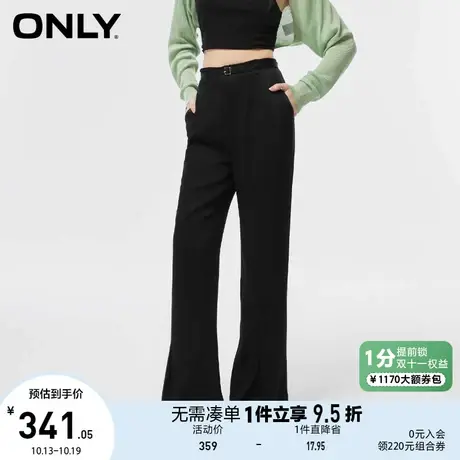 【买4免1】ONLY奥莱2023春夏新款时尚开叉宽松显瘦微喇休闲裤女商品大图