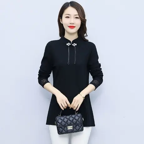 中领加绒加厚打底衫女秋冬2023新款大码胖MM显瘦中年妈妈时尚上衣图片