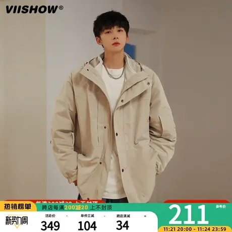 VIISHOW三合一防冲锋夹克男2023新款春秋防水户外冬季保暖棉衣外商品大图