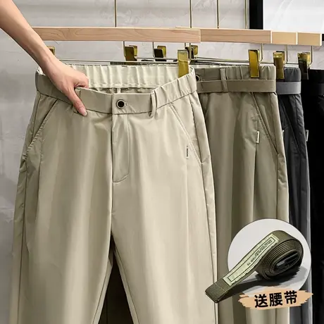 男士休闲裤夏季薄款宽松长裤子韩版潮流商务直筒裤男士西裤九分裤商品大图
