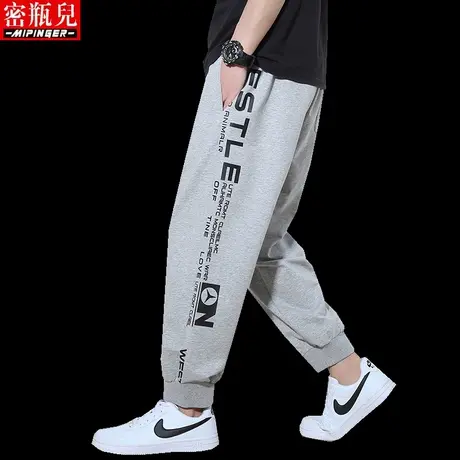 密瓶儿2023秋季新款灰色休闲裤男男士大码青少年裤子男装运动裤男商品大图