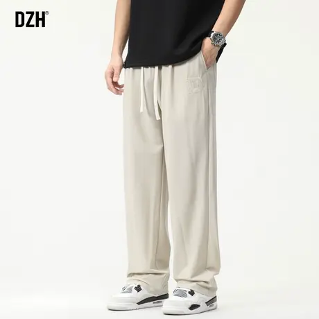 男生卡其色裤子男秋冬新款宽松2023新款休闲裤直筒百搭长裤运动裤商品大图