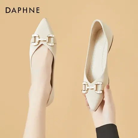 达芙妮法式船鞋女2022新款春秋软底夏季平底鞋尖头单鞋百搭小香风商品大图