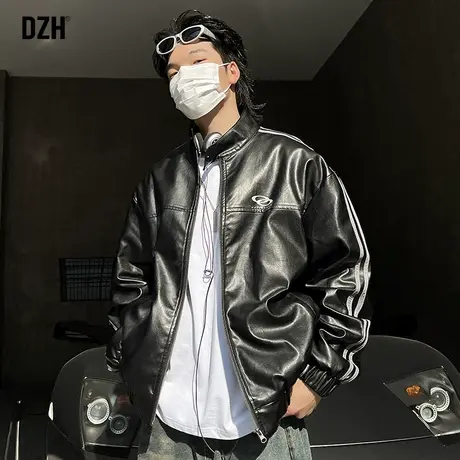 男士黑色皮衣外套男潮高级感春秋款休闲机车服潮牌皮夹克上衣男款商品大图