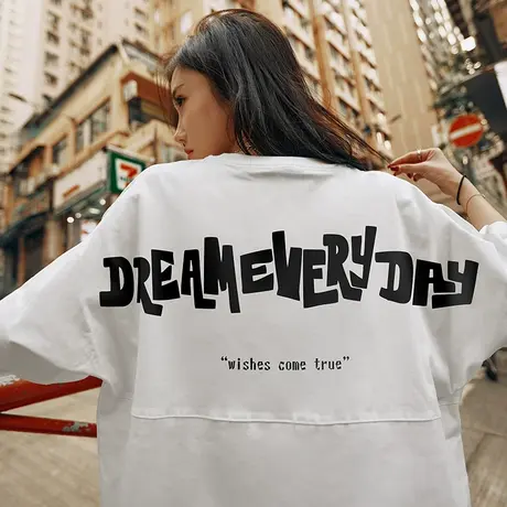 Nuthink欧美潮牌短袖T恤男潮ins潮流高街宽松大码蝙蝠袖上衣夏季图片