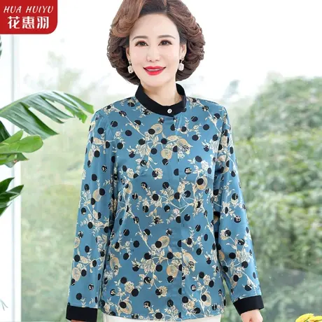 碎花长袖雪纺女士衬衫女春装2023新款妈妈时尚洋气小衫早春款上衣商品大图