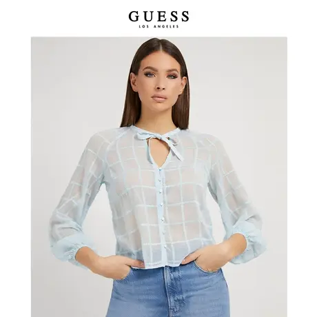 GUESS款女士极简舒适雪纺衬衫-W2GH65WEIU0商品大图