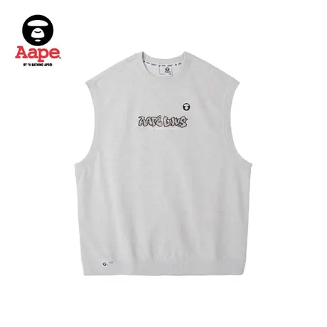 Aape旗舰店男装秋冬猿颜徽章字母图案刺绣潮流背心卫衣A360XXL商品大图