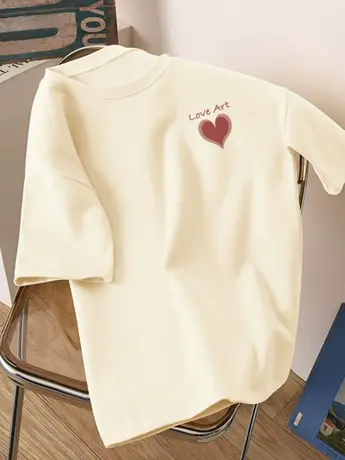 仿棉正肩短袖t恤女2023新款夏季美式高街复古港味chic女装上衣服商品大图