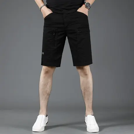 2023新款黑色短裤男休闲裤夏季薄款工装五分裤修身潮流男士中裤子商品大图
