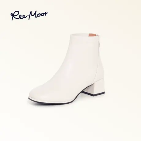 REEMOOR睿慕时装靴女中跟方头靴子女2023秋冬新款短靴中筒靴女图片