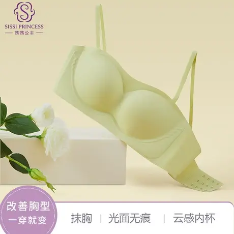 茜茜公主无肩带内衣女防滑隐形抹胸式裹胸夏季薄款无痕小胸文胸女商品大图