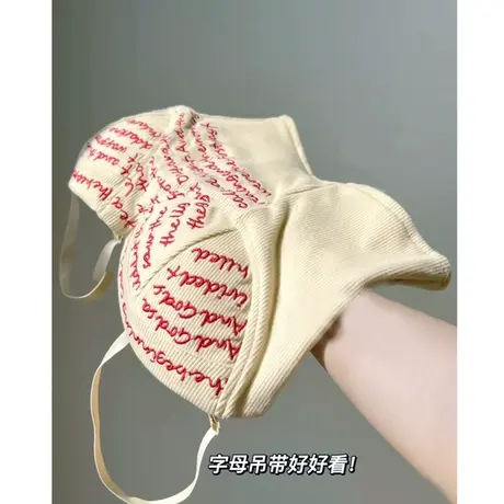 字母刺绣吊带背心女内搭设计感打底甜辣法式纯欲上衣小吊带外穿图片