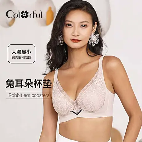 多彩多姿内衣女软钢圈夏季超薄文胸罩大胸显小CD杯性感内衣C1175商品大图