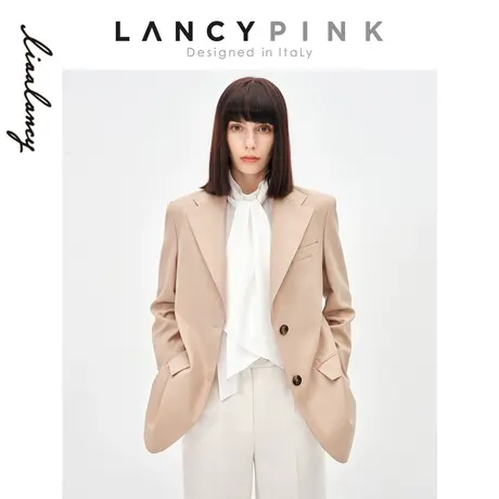 【意大利设计】朗姿2022年秋季新款羊毛上衣西装外套女复古休闲图片