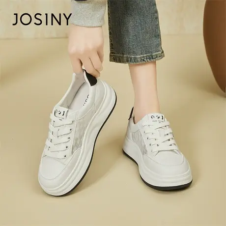 Josiny/卓诗尼厚底小白鞋女款2024新款春季春款女鞋百搭休闲板鞋商品大图