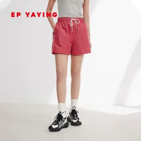 EP YAYING雅莹女装 撞色抽绳A摆运动阔腿短裤 2024春装新款6209A图片