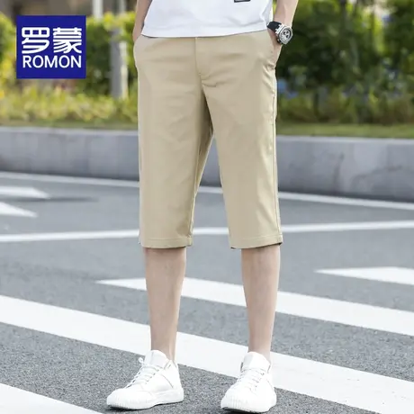 罗蒙休闲短裤男夏季薄款男士七分裤夏天冰爽宽松直筒7分裤子男款商品大图