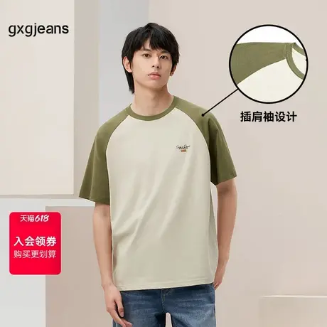 gxg.jeans男装2024年夏季新款圆领短袖T恤J24D442058图片