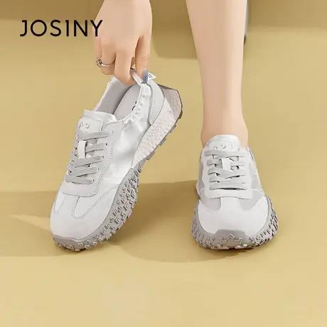 卓诗尼厚底训鞋女2025新款夏百搭运动休闲鞋薄款透气增高小白鞋商品大图