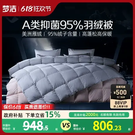 梦洁家纺95羽绒被子被芯双人加厚保暖美洲雁羽绒冬被春秋被商品大图