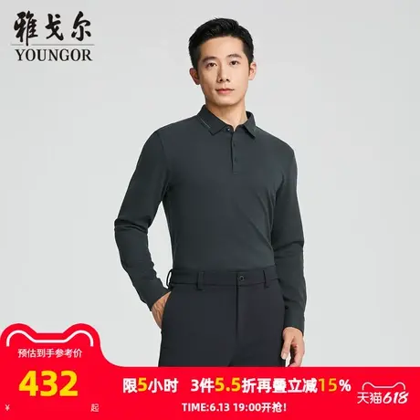 【商场同款】雅戈尔男士长袖衬衫秋冬新款官方商务休闲POLO衫男商品大图