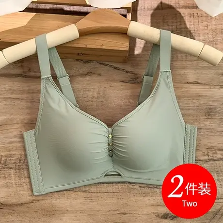 思晴内衣女小胸聚拢收副乳防下垂无钢圈文胸上薄下厚杯1.5cm上托商品大图