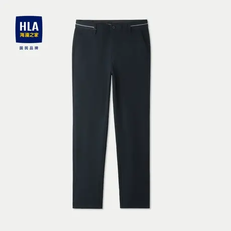 HLA/海澜之家修身休闲裤23秋季新款直筒四面弹微弹毛呢梭织长裤男图片