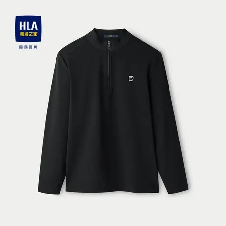 HLA/海澜之家半开襟拉链休闲上衣2024秋季新款时尚运动风长袖男图片