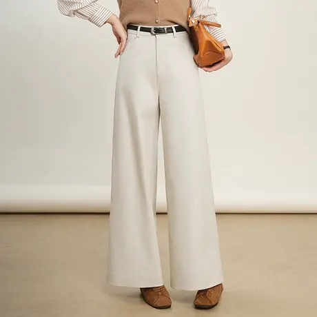 韩版通勤阔腿裤女2025秋季新款高腰显瘦休闲裤宽松直筒百搭长裤子商品大图