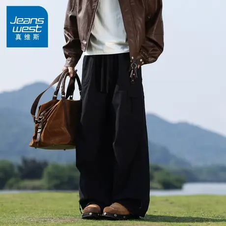 N5真维斯男士工装裤2025新款秋季高端宽松直筒休闲阔腿裤男款裤子商品大图