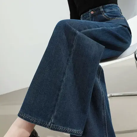 阔腿牛仔裤女2025秋季新款美式复古高腰宽松显瘦垂感直筒百搭长裤图片