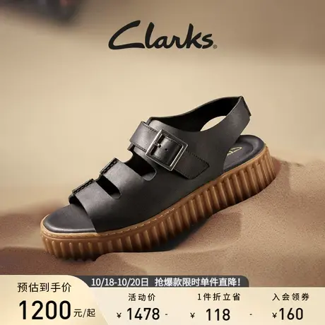 Clarks其乐街头系列饼干鞋女鞋凉鞋女2023新款厚底罗马沙滩凉鞋女图片