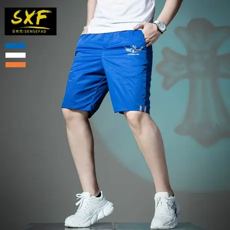 SXF圣希梵短裤男夏季 2023新款印花速干沙滩裤冰丝潮流男士五分裤图片