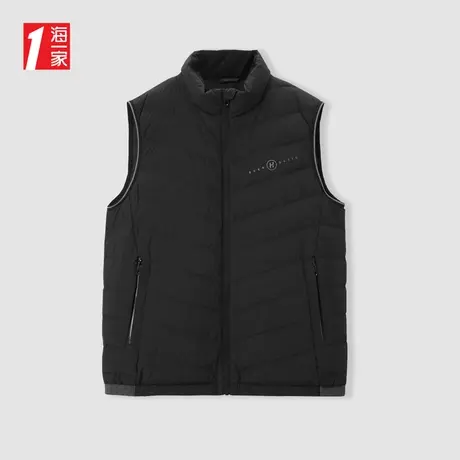 海一家简约立领休闲背心秋季舒适时尚基础日常男士羽绒马甲图片
