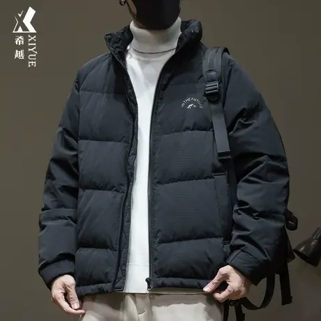 希越秋冬潮牌白鸭绒羽绒服男户外保暖加厚外套宽松大码新国标棉服商品大图