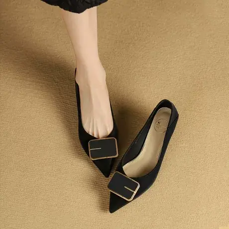 Safiya/索菲娅2023新款通勤鞋一脚蹬高跟鞋女细跟鞋子女单鞋女鞋商品大图