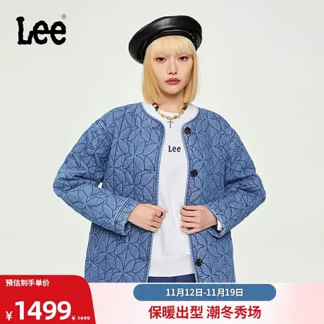 Lee商场同款23秋冬新品101+舒适版浅蓝男女牛仔棉服LWT0066356DE图片
