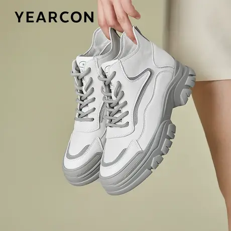 意尔康厚底高帮运动鞋女2024年春季新款时尚百搭韩版休闲板鞋女商品大图
