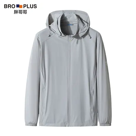 胖哥哥新款春季大码外套男舒适弹力加肥加大可拆卸帽子男士上衣商品大图