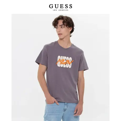 GUESS男士经典款刺绣LOGO百搭休闲圆领短袖T恤-M3PP54K2Q40商品大图